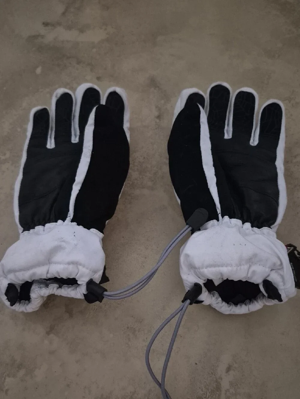 Spyder White and Black Ski Gloves